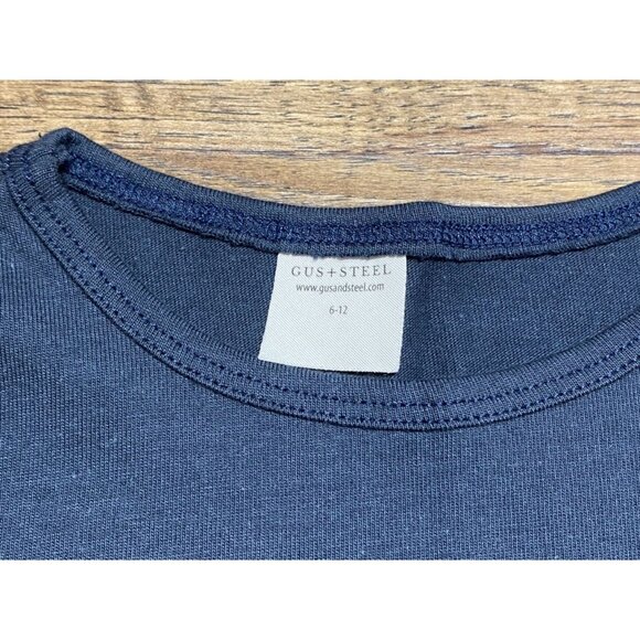 NEW Gus + Steel Midnight Navy Boatneck Tee 6-12 months - Picture 2 of 4